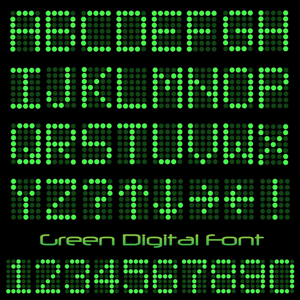 Yeşil dijital font - Vektör, Görsel