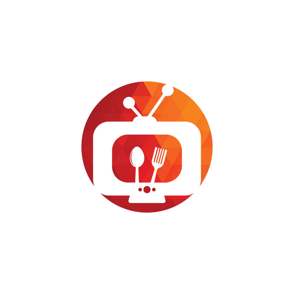 Food Channel Logo Template Design Vector. Cook Channel TV Logo Design Template Inspiração - Vetor, Imagem