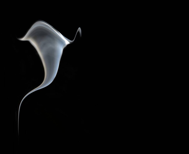 Photograph of white smoke on black background, Photo with space for advertising, blank space for your promotional text or advertising content, horizontal photo, - Photo, Image