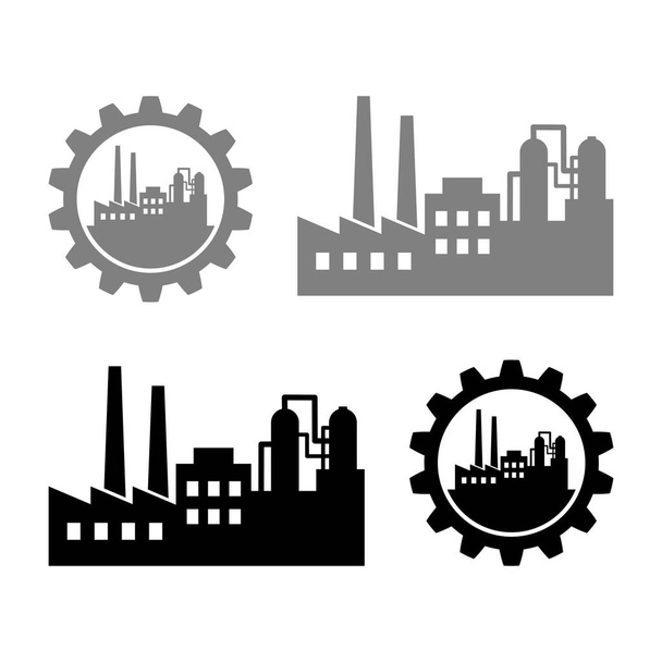 Iconos vectoriales industriales sobre fondo blanco - Vector, imagen