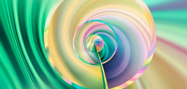 抽象幾何学的現代の花円弧グラデーション背景多色パステル虹色 - 写真・画像