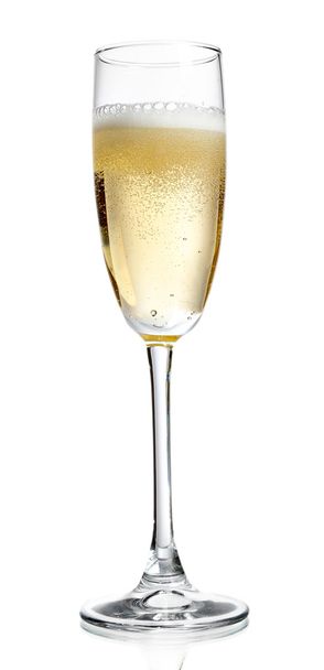 Glass of champagne, isolated on white - Foto, imagen