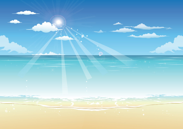Zomerse zee achtergrond - Vector, afbeelding