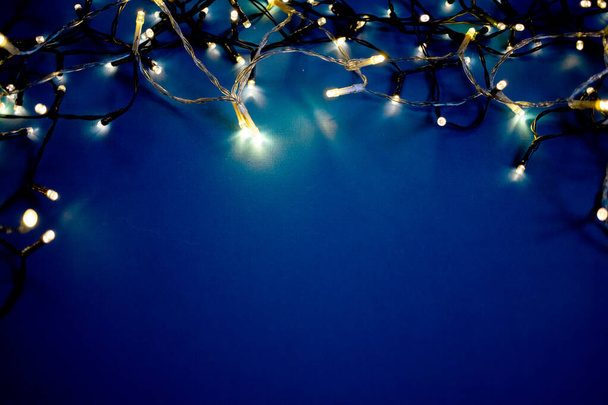 colorful christmas lights holiday background - Foto, Imagem