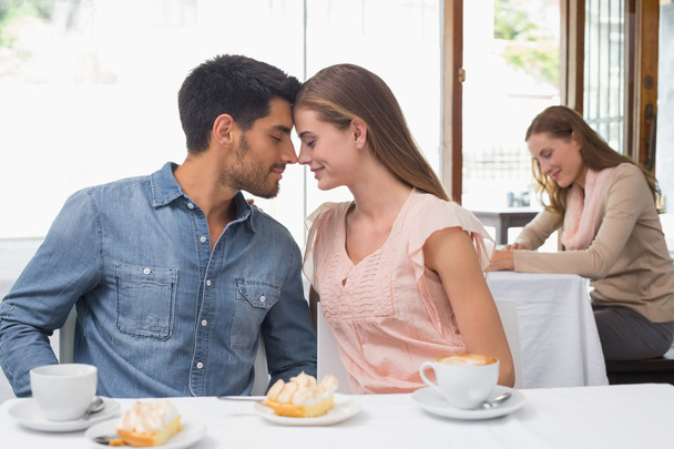 Romantic couple having coffee at coffee shop - Foto, immagini