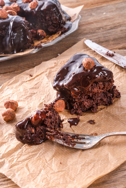 Chocolate Walnut cake - Fotoğraf, Görsel
