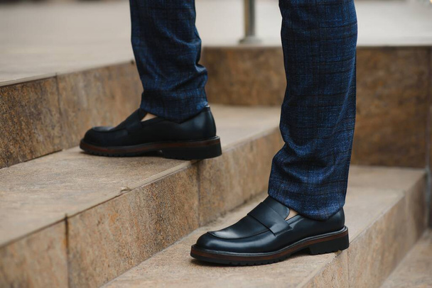 Stylish male person wearing trendy shoes - Foto, Imagem