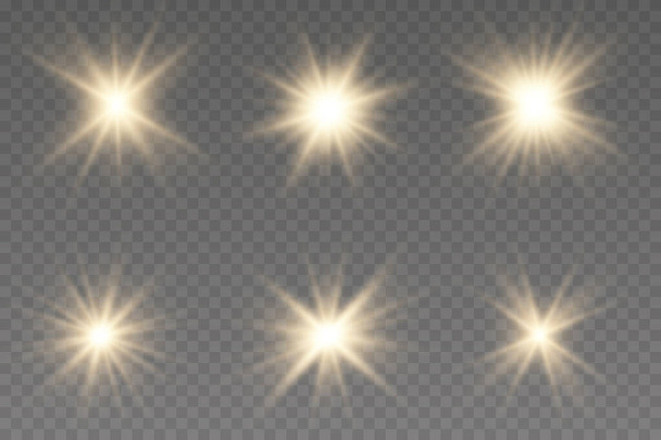 Set di effetti di luce dorata - Vettoriali, immagini