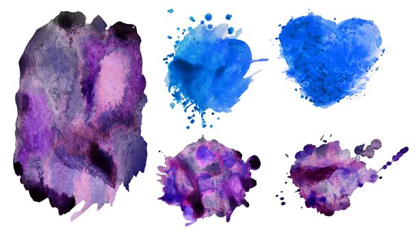 Set of watercolor abstract hand painted backgrounds - Fotoğraf, Görsel