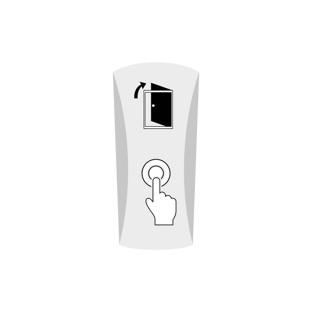 Intercom-Symbol. Um die Tür zu öffnen, drücken Sie einen Knopf. Vektor - Vektor, Bild