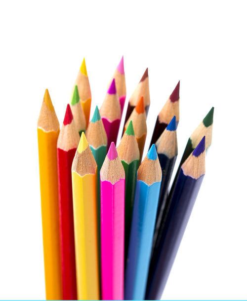 set van tekening multi kleur potloden met kopie ruimte  - Foto, afbeelding