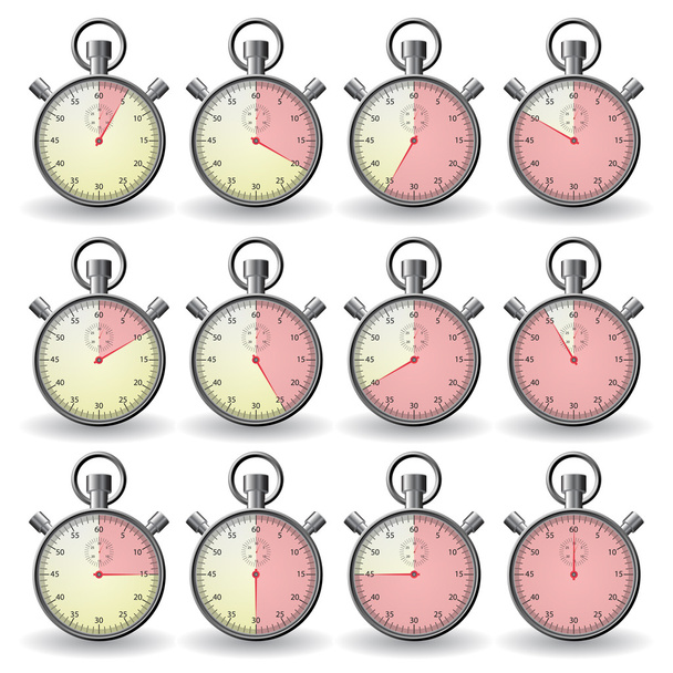 Cronómetro mostrando diferente hora
 - Vector, Imagen