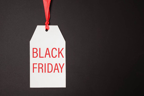 Black Friday Sale message sign on white paper sale tag - Foto, afbeelding