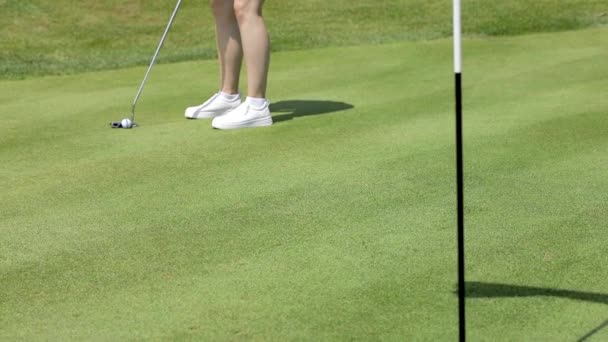 Recreación al aire libre Estilo de vida Actividad Profesional Golf Jugando Hombre Caucásico - Imágenes, Vídeo