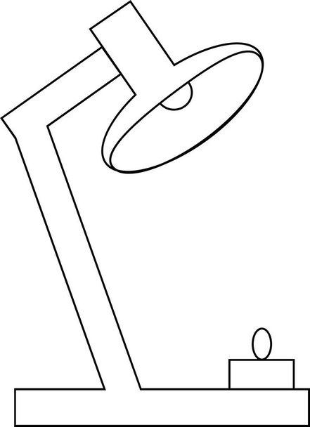 Lámpara de mesa aislada sobre fondo blanco plano. Stock vector ilustración. - Vector, imagen