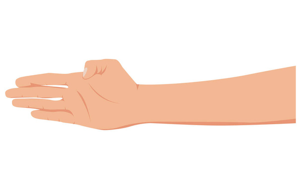 Man hand. Hand isolated on white background. Vector illustration - Vetor, Imagem