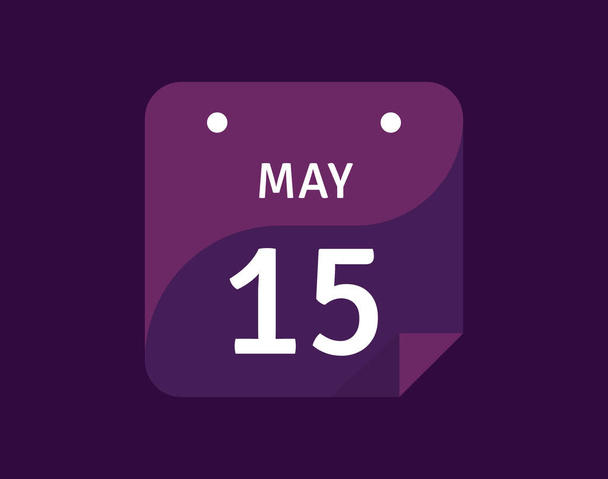 15 mei, 15 mei icoon Single Day Kalender Vector illustratie - Vector, afbeelding