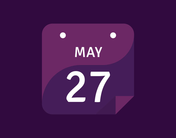 27 de mayo, 27 de mayo icono Calendario de un día Ilustración vectorial - Vector, imagen