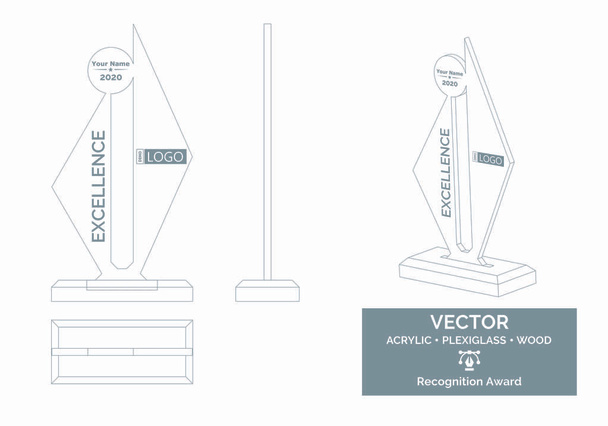 Abstract Trophy Vector Template, Βραβείο Business Trophy, Βραβείο Αναγνώρισης Εργαζομένων - Διάνυσμα, εικόνα