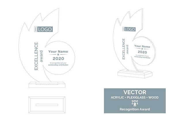 Abstract Trophy Vector Template, Business Trophy Distinction Award, Employee Recognition Trophy Award - Vector, Image