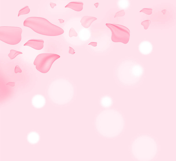 Kirschbaumblüte. April florale Natur und Frühling Sakura blühen auf sanftem rosa Hintergrund. Banner für den 8. März, Frohe Ostern mit Platz für Text. Frühlingskonzept. Ansicht von oben. Flache Lage. - Vektor, Bild