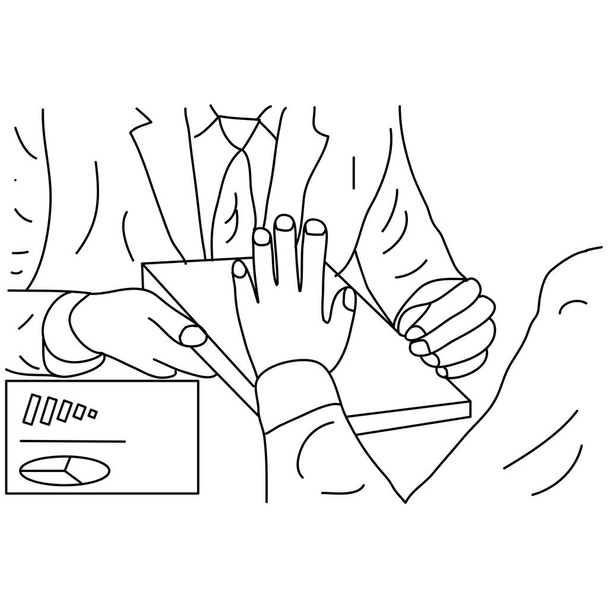 Ilustración mano dibujada de hombre de negocios mientras rechazan sobornos - Vector, Imagen