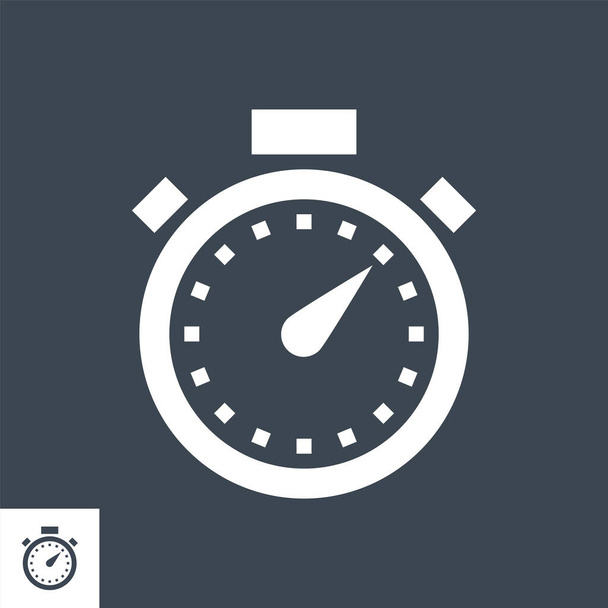 Stopwatch Vector Glyph Icon - Вектор,изображение