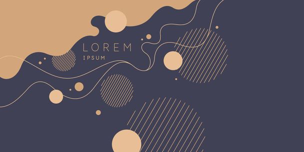 Poster with dynamic waves. Vector illustration in minimal style. Abstract background. - Vector, Image