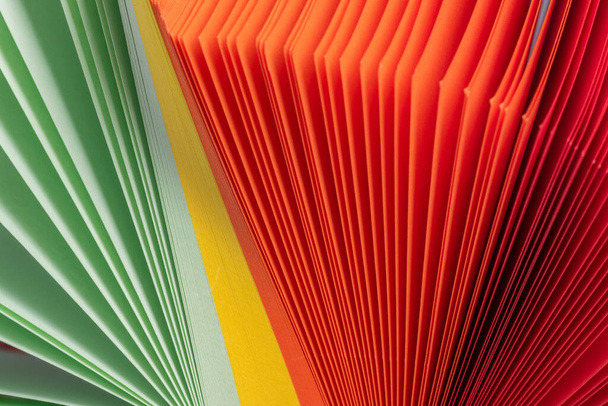 Colorful card stock with flipping and shuffling effect macro . - Valokuva, kuva