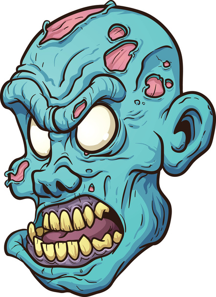 Cabeça de zombie
 - Vetor, Imagem