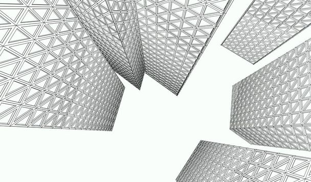 architecture abstraite illustration 3D croquis - Photo, image