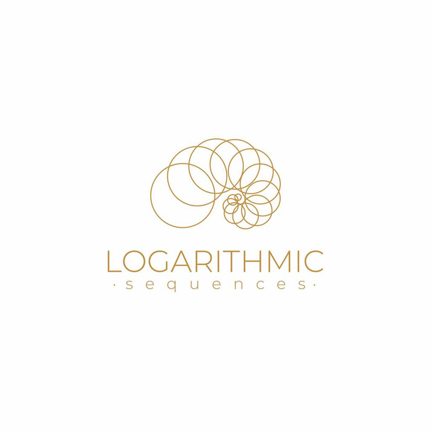 Sacred geometry logo template. Logarithmic sequences. Fibonacci spiral logo design. Golden ratio. Flower of life. Divine proportion - Vector, Image