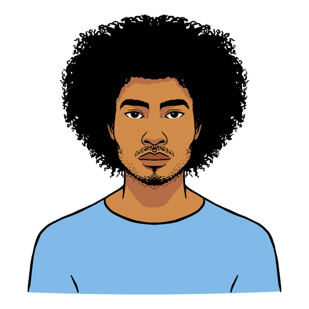 Isolated afro american man - Vector, Image