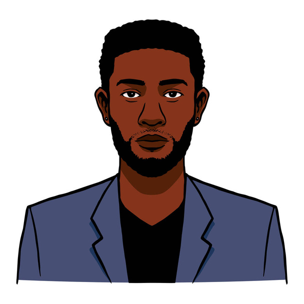 Homme afro-américain isolé - Vecteur, image