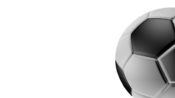 Piłka nożna izolowana w białym tle. 3D ilustracja. - Zdjęcie, obraz