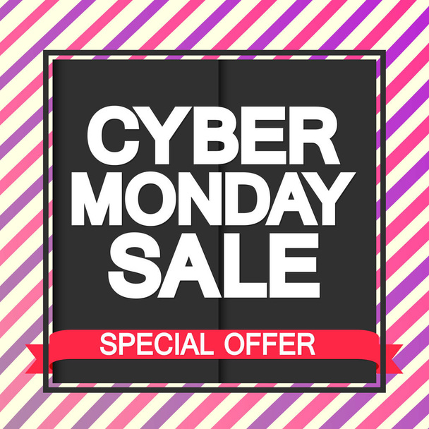 Cyber Monday Sale, poster design template, clearance offer, end of season deal, spend up and save more, vector illustration - Vektor, kép