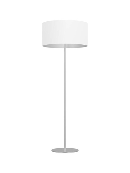 Lampadaire blanc moderne isolé sur fond blanc. Illustration 3D. Matériau métallique. - Photo, image