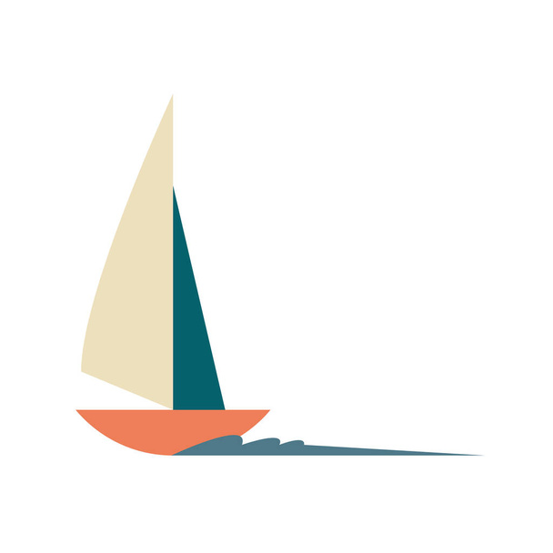 plachetnice loď surfování izolované ikony - Vektor, obrázek
