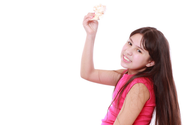 Girl holding seashell - Foto, imagen