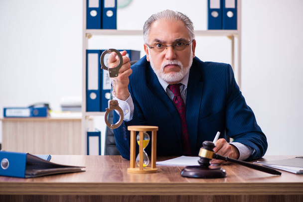 Juez masculino con experiencia sentado en la oficina - Foto, imagen