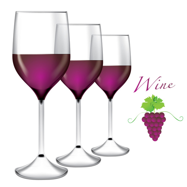 Copo de vinho - Bunches of grapes vector
 - Vetor, Imagem