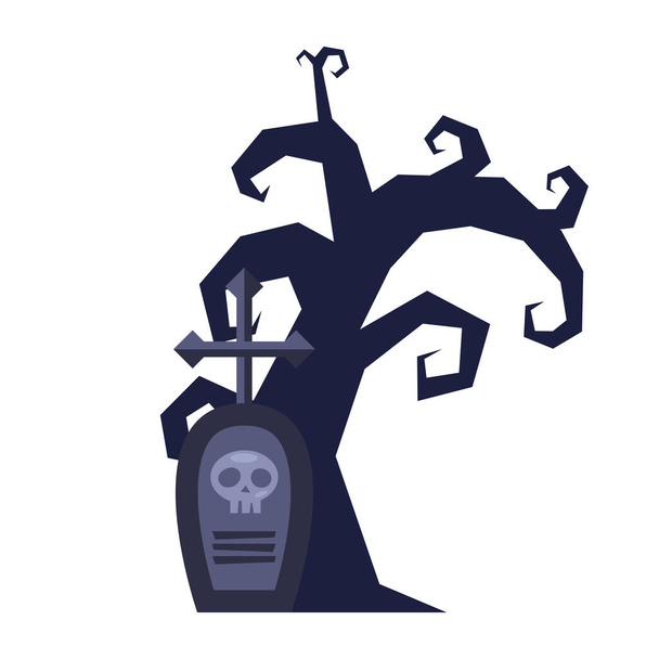 Темный Хэллоуин с веретеном - Вектор,изображение