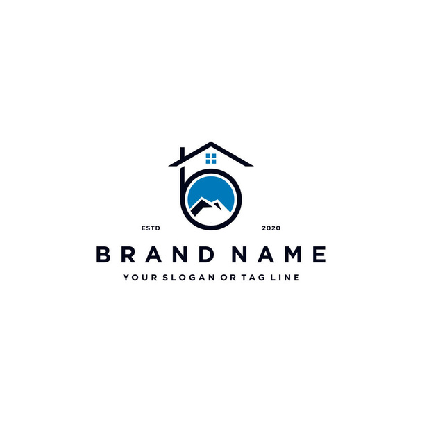 letter b mountain home logo design vector template - Vector, Image