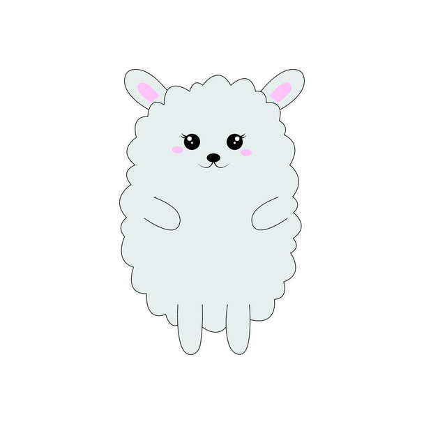 Cute kawaii sheep. Vector illustration for kids. - Vecteur, image
