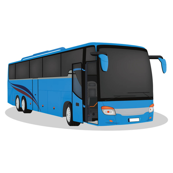 Seyahat aracı Mavi. Turist otobüsü - Vektör, Görsel