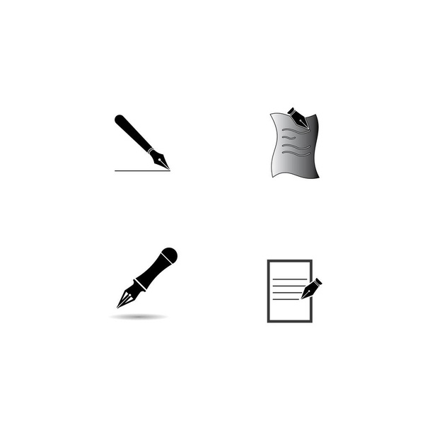 Penna stilografica icona vettoriale disegno illustrazione sfondo modello - Vettoriali, immagini