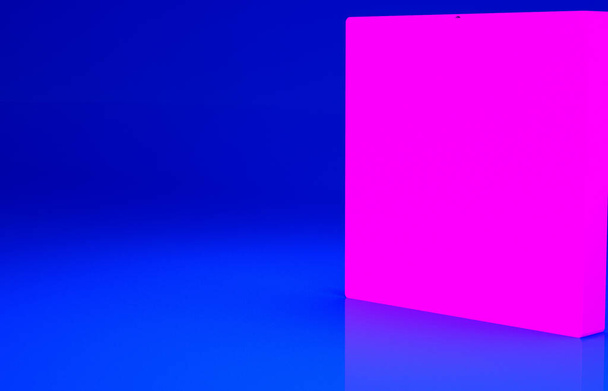 Růžová Periodická tabulka ikon prvků izolovaných na modrém pozadí. Minimalismus. 3D ilustrace 3D vykreslení. - Fotografie, Obrázek