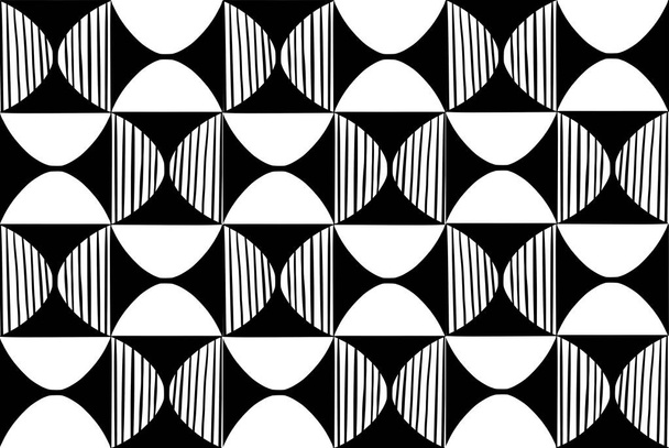 Modello ritmico senza cuciture in bianco e nero. Illustrazione di alta qualità - Foto, immagini