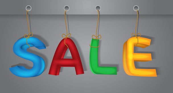 The word "sale" hangs by a thread - Vektör, Görsel