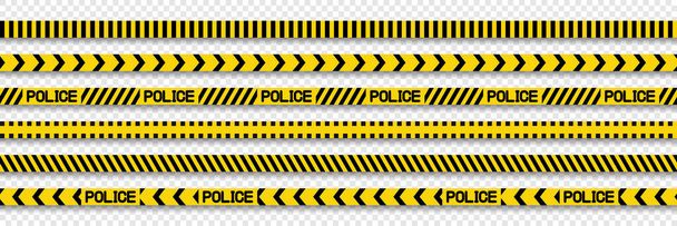 Διανυσματική Αστυνομία λωρίδες σύνορα. Αστυνομία Μαύρης και Κίτρινης Γραμμής. Ταινία φραγμάτων. Προσοχή γραμμές. Εικονογράφηση διανύσματος - Διάνυσμα, εικόνα